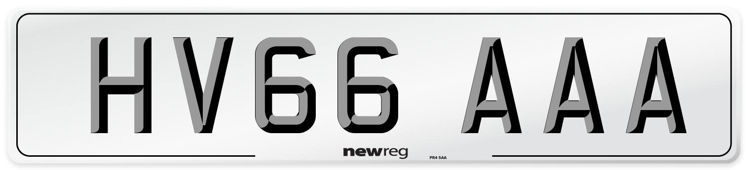 HV66 AAA Number Plate from New Reg